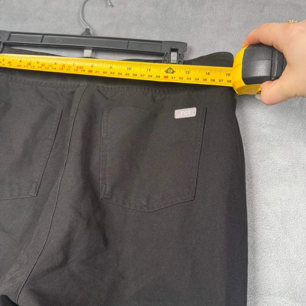 FIGS‎ Zamora Jogger Scrub Pants Black Elastic Waist Drawstring Pockets Mens MT